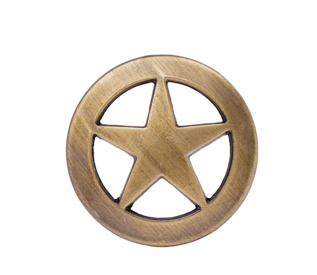 Concho Ziernieten Texas Star 31 mm Gold / Messing
