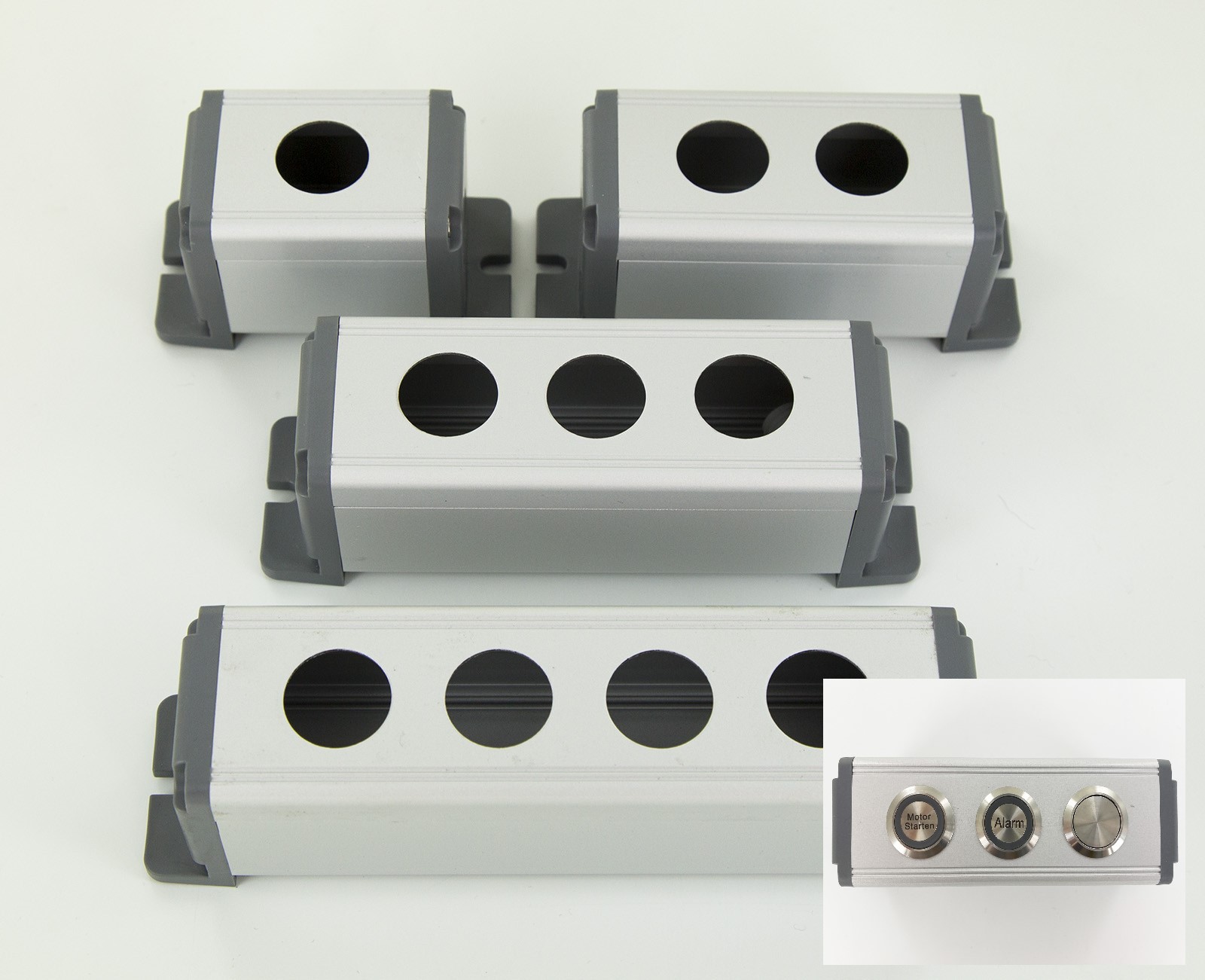 Gehäuse für Einbauschalter Metall Schalter Taster 1 bis 4 Stück (ohne Schalter!)