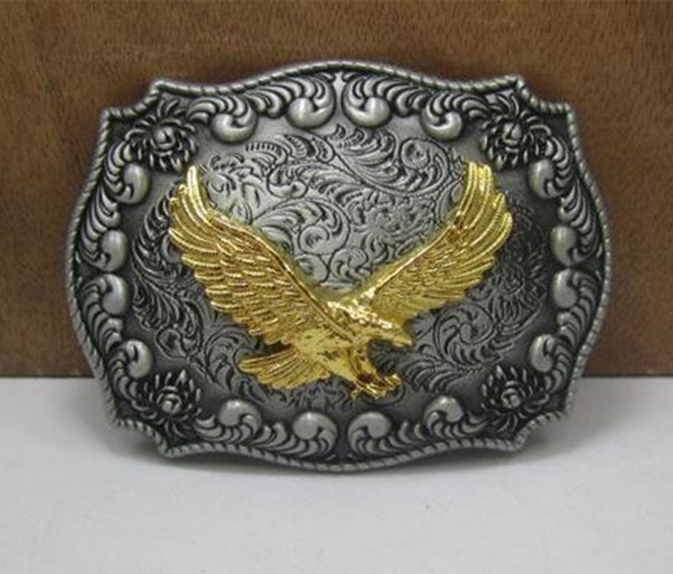 Gürtelschnalle Adler silber/gold für Gürtel bis 4 cm Breite