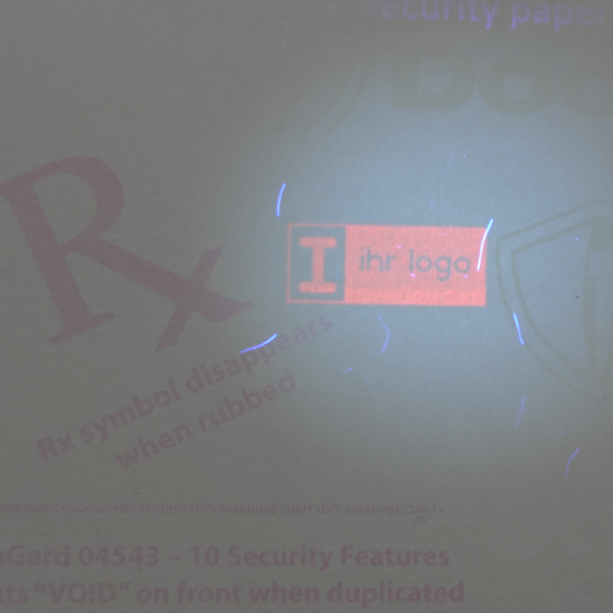 Sicherheitspapier mit Kopierschutz, Wasserzeichen, UV gesichert gegen Fälschung