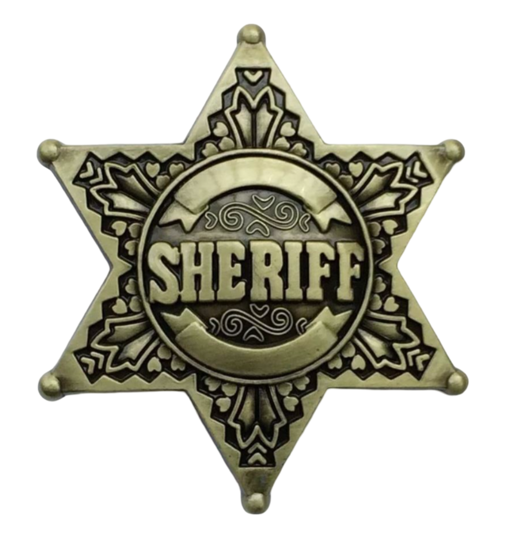 Gürtelschnalle Sheriffstern für Gürtel bis 4 cm Breite Bronze / Gold