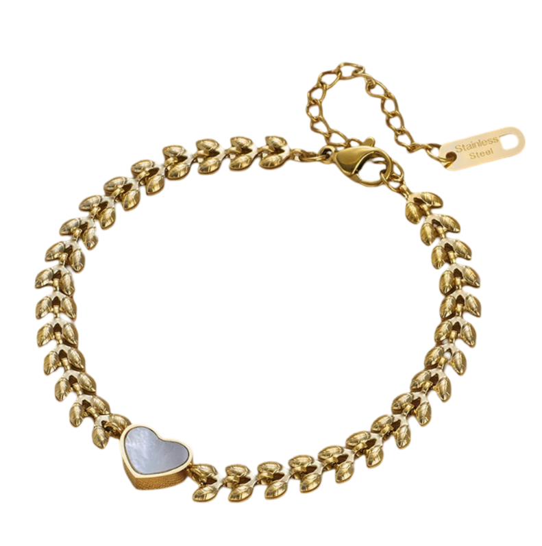 Armband mit Herz Charm Gold plattiert (vergoldet)