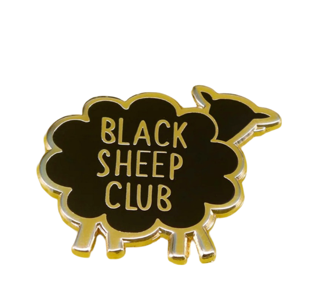 Anstecker Black Sheep Club schwarzes Schaf Metall 